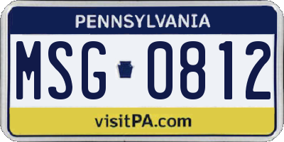 PA license plate MSG0812