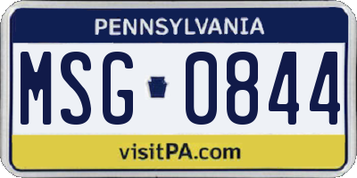 PA license plate MSG0844