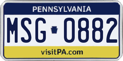 PA license plate MSG0882