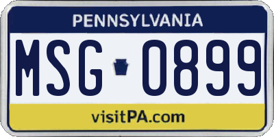 PA license plate MSG0899