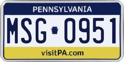 PA license plate MSG0951
