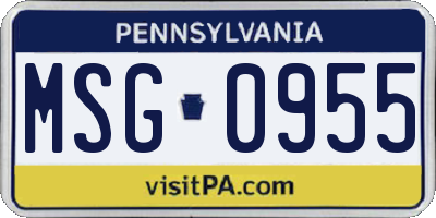 PA license plate MSG0955