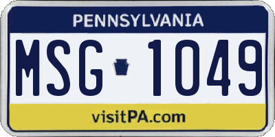 PA license plate MSG1049
