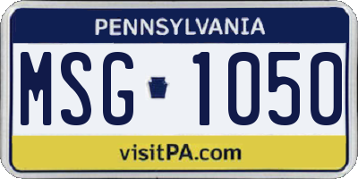 PA license plate MSG1050