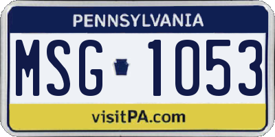 PA license plate MSG1053