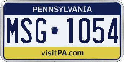 PA license plate MSG1054
