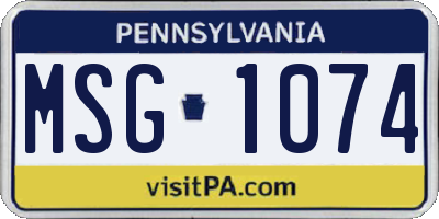 PA license plate MSG1074