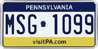 PA license plate MSG1099