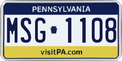 PA license plate MSG1108