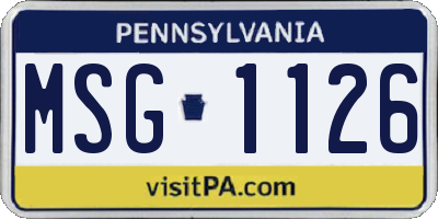 PA license plate MSG1126