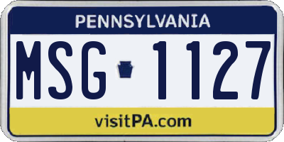 PA license plate MSG1127
