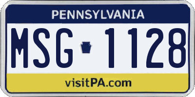 PA license plate MSG1128