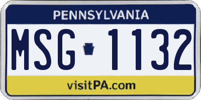 PA license plate MSG1132