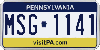 PA license plate MSG1141