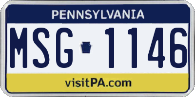 PA license plate MSG1146