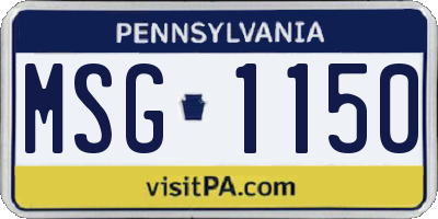 PA license plate MSG1150
