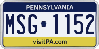 PA license plate MSG1152