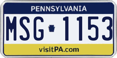 PA license plate MSG1153
