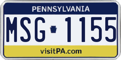 PA license plate MSG1155