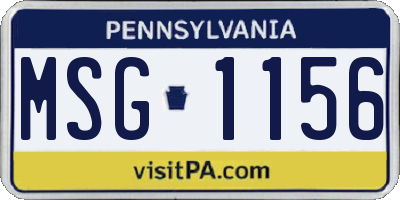 PA license plate MSG1156