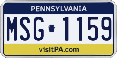 PA license plate MSG1159