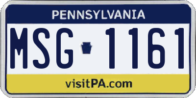 PA license plate MSG1161