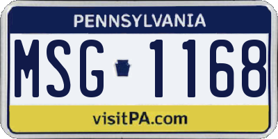 PA license plate MSG1168
