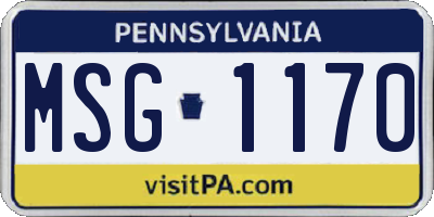 PA license plate MSG1170