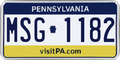PA license plate MSG1182