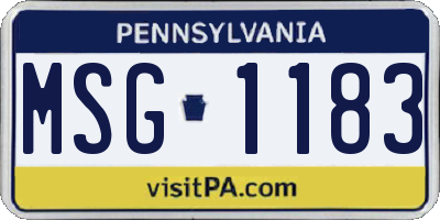 PA license plate MSG1183