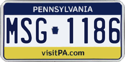 PA license plate MSG1186
