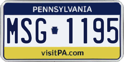 PA license plate MSG1195