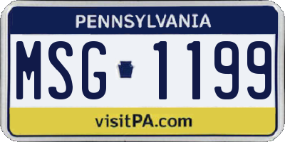 PA license plate MSG1199