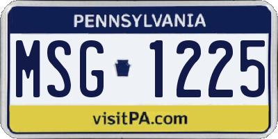 PA license plate MSG1225