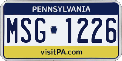 PA license plate MSG1226