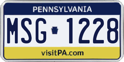 PA license plate MSG1228