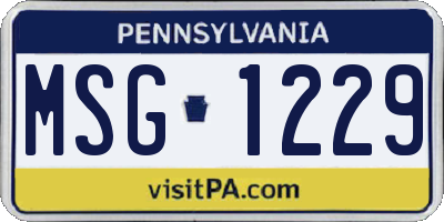 PA license plate MSG1229