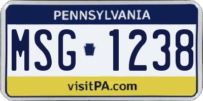 PA license plate MSG1238
