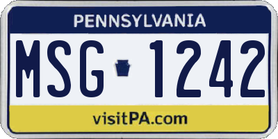 PA license plate MSG1242