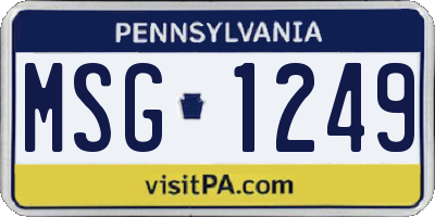 PA license plate MSG1249