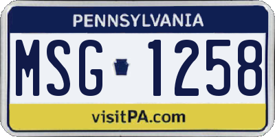PA license plate MSG1258