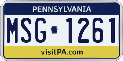 PA license plate MSG1261