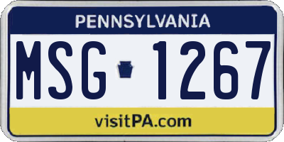 PA license plate MSG1267