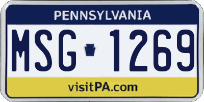 PA license plate MSG1269