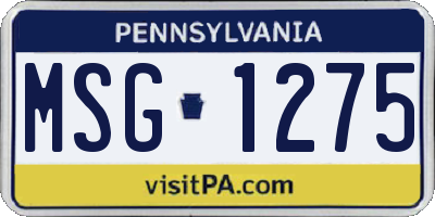 PA license plate MSG1275