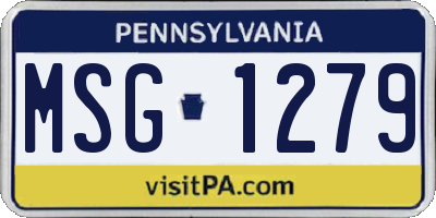 PA license plate MSG1279