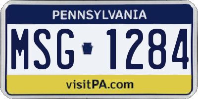 PA license plate MSG1284