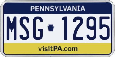 PA license plate MSG1295