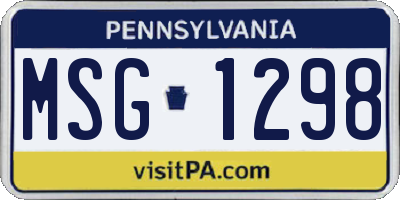 PA license plate MSG1298