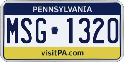 PA license plate MSG1320